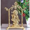 Metal Radha Krishna Statue Gold Plated Decor Your Home,Office & Radha Krishna Murti Idol Showpiece Figurines