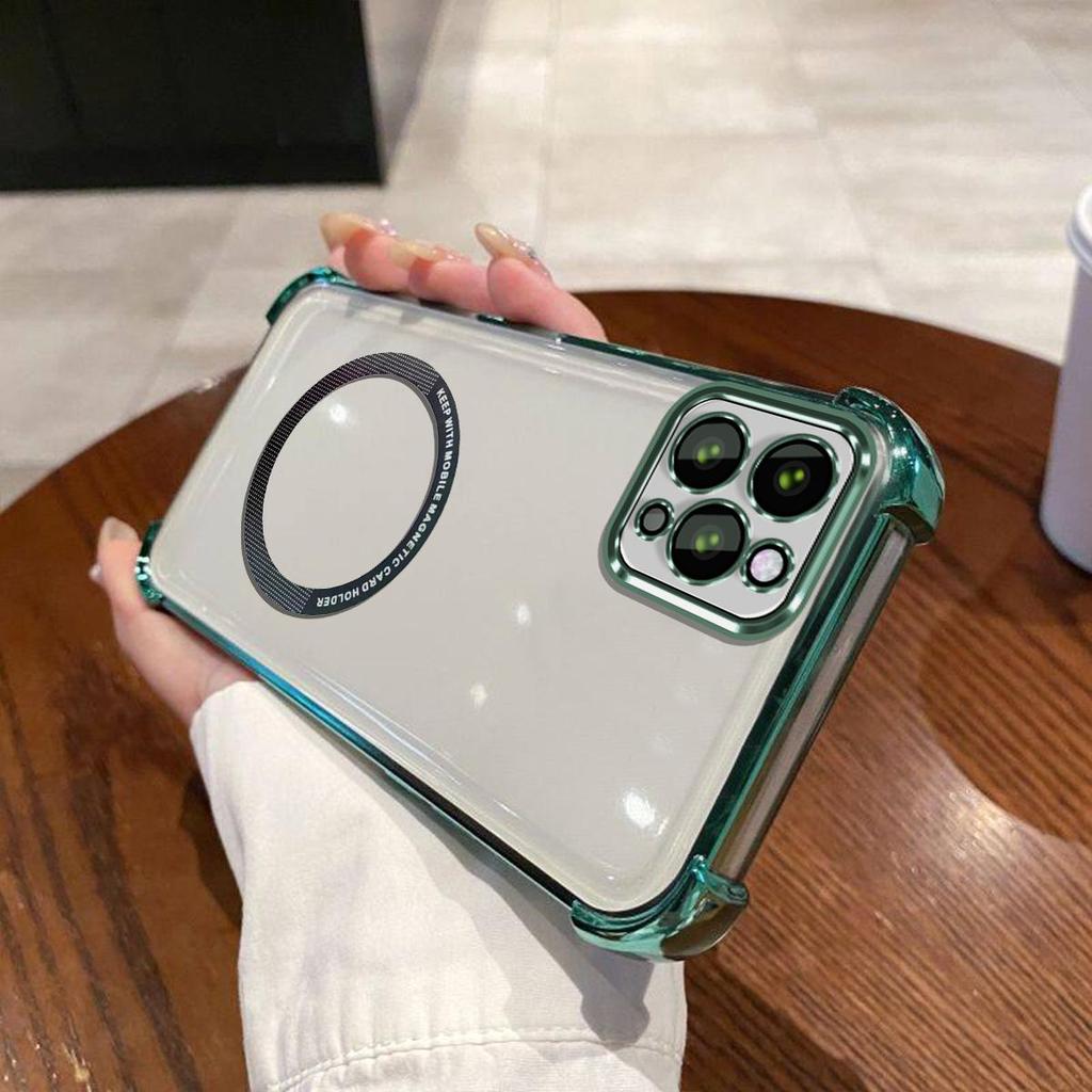 Чехол для iPhone 16 Pro Max, 16 Pro, 15 Pro Max, 15 Pro, 14 Pro Max, 14 Pro, 13 Pro Max, 13 Pro, прозрачный, с магнитным креплением, с гальванической рамкой для объектива, чехол для телефона