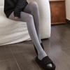 Серые прозрачные леггинсы крупной вязки для женщин - Тонкие колготки на весну и осень, которые не скатываются