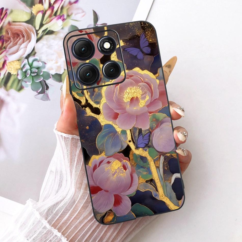 For Motorola Moto G86 Power Cute Flower Butterfly Cat Painted Case For Moto G86 G86Power Black Silicone Soft Phone Cases