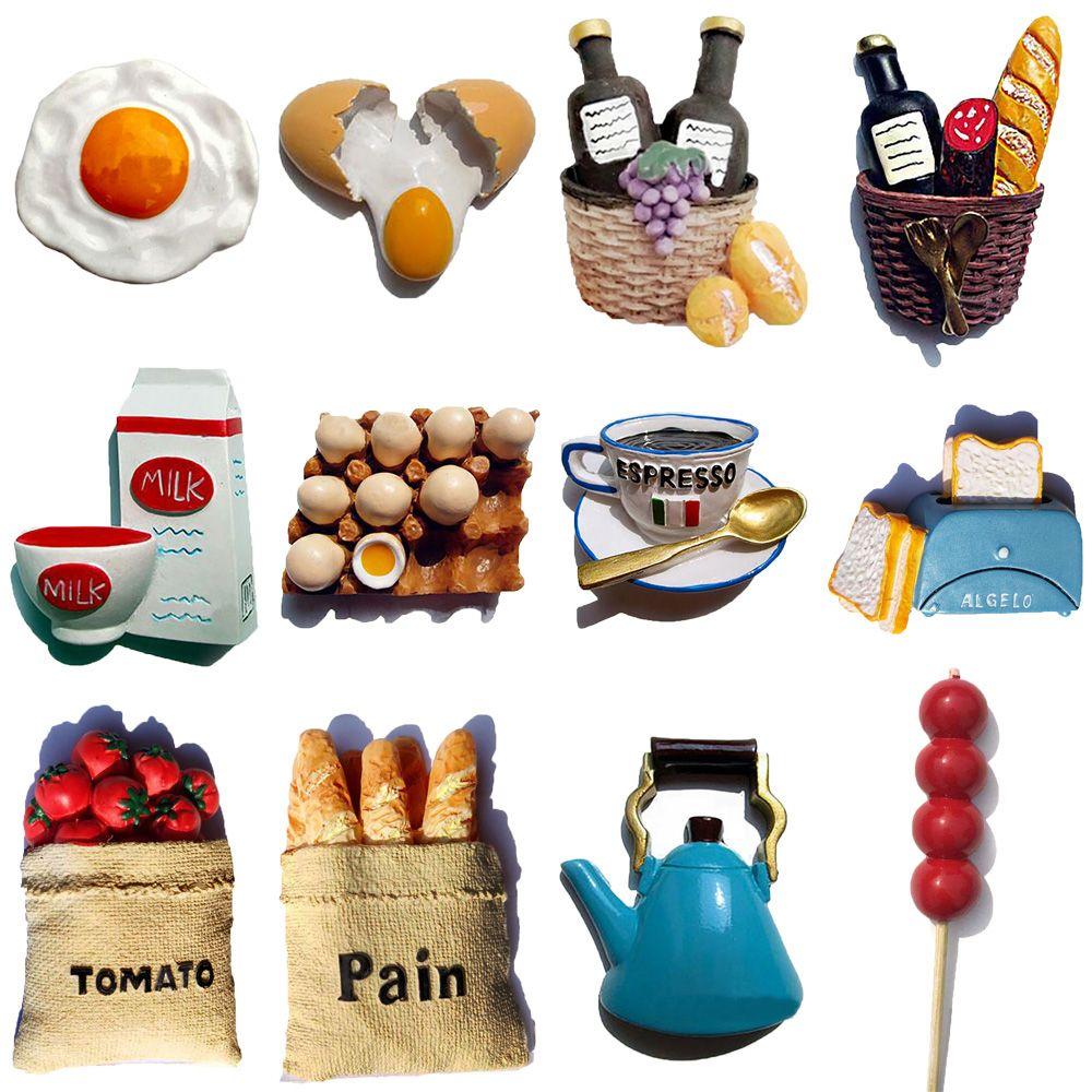 Tools Refrigerator Ornament Bread Egg Milk Fridge Magnet Magnetic Stickers Cartoon Food Shape