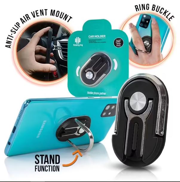 Черная кольцевая док-станция 3 в 1 для смартфона