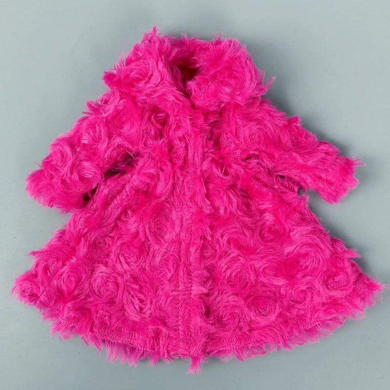 Розовый зимний длинный рукав теплый кардиган миди пальто для куклы Барби наряды одежда для Барби пальто детские игрушки игровые домики аксессуары