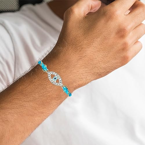 Благоприятное ракхи от сглаза Estele с родиевым покрытием, австрийскими кристаллами и изысканной шелковой нитью