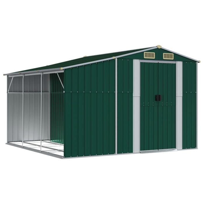 VidaXL Garden Shed, Tool Shed with Handles, Tool Shed with Sloping Roof, Terrace Storage Shed, Green 3188287
