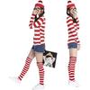LAMONKE Halloween Cosplay Wally Unisex Costume Wheres Adult Child Stage Performance Outfit Christmas Year Party Year-End Event School Festival