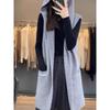 Women's Mid-Length Hooded Knitted Vest Sweater Coat with Pockets - Sleeveless Autumn/Winter Cardigan Trendy
