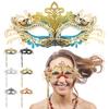 Party Phoenix Tail Flower Venetian Masquerade Mask with Holding Stick Costume Mask Halloween