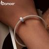 BAMOER 925 Sterling Silver Pink Zircons Symphony Buckle Charms Pendant for Women Bracelet Bangle DIY Jewelry