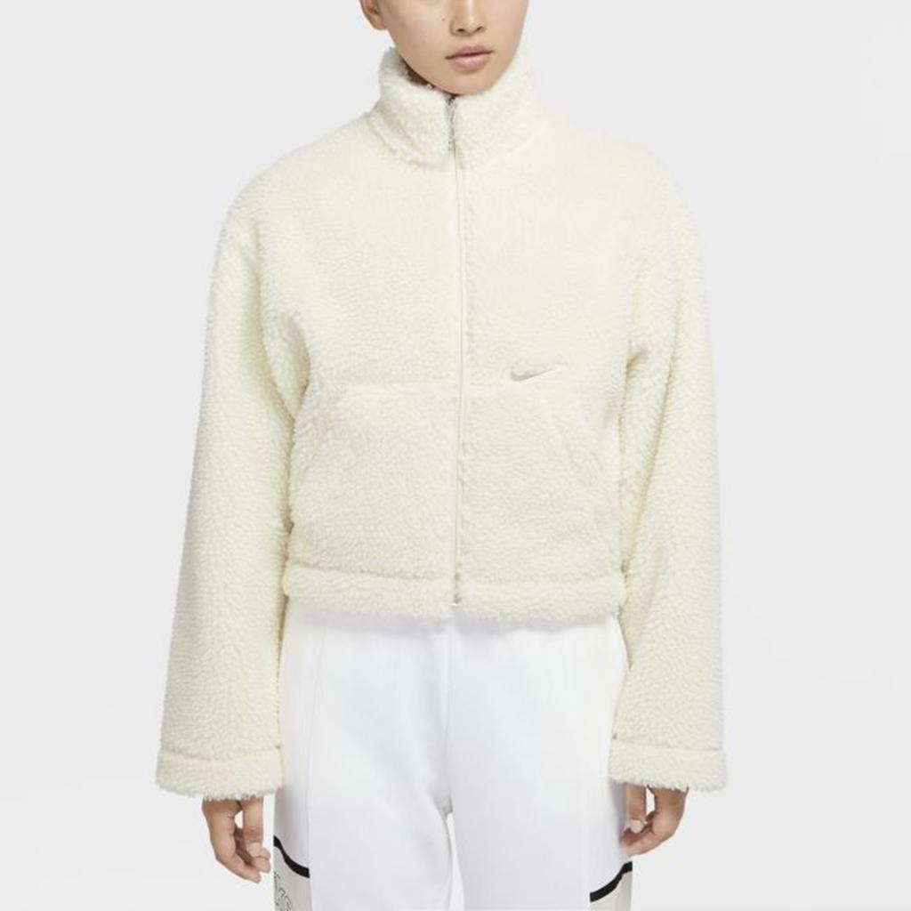 Nike Swoosh Sherpa теплая ветрозащитная куртка женская куртка белая CU6640-238