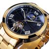 Fahsion Business Men's Watch Top Brand Tourbillon Automatic Mechanical Watch Moon Phase Watches