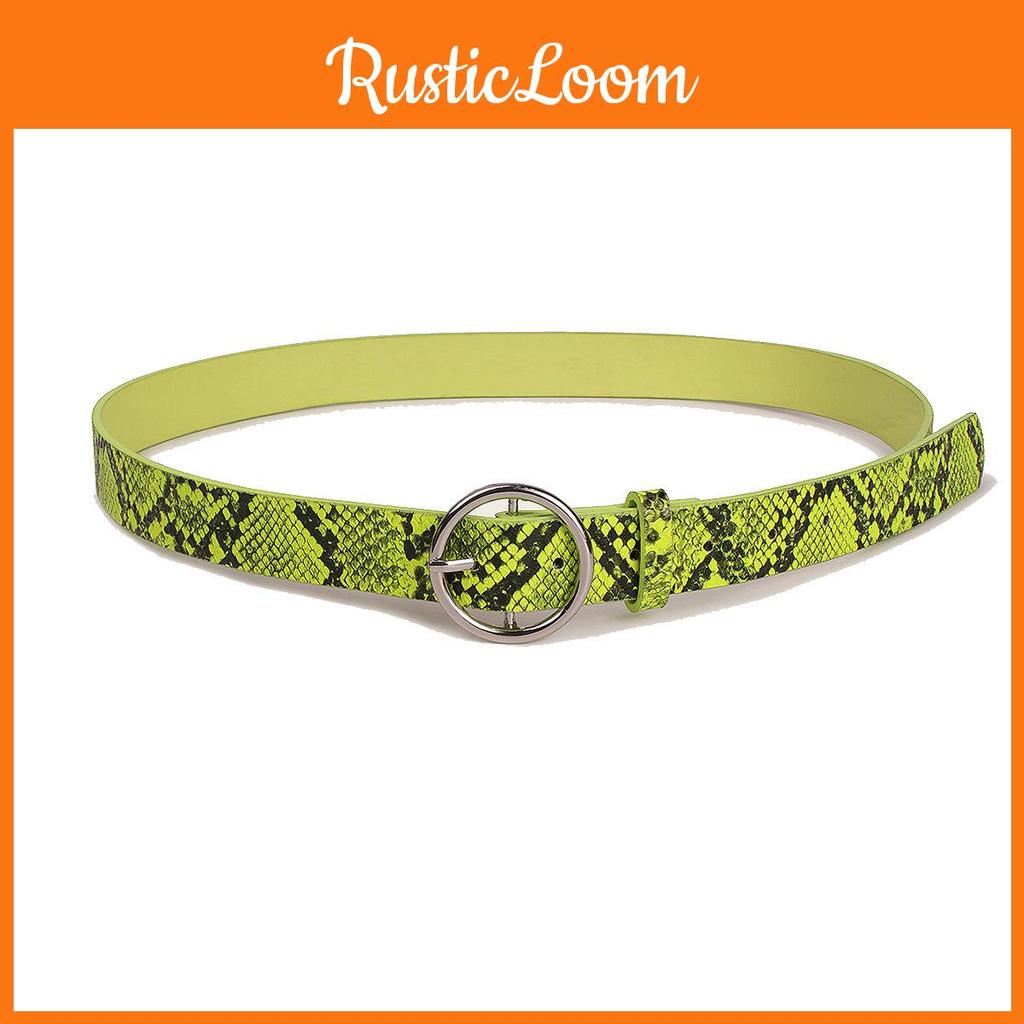 Ремень из искусственной кожи с зеленым змеиным узором и пряжкой-иглой для повседневной носки