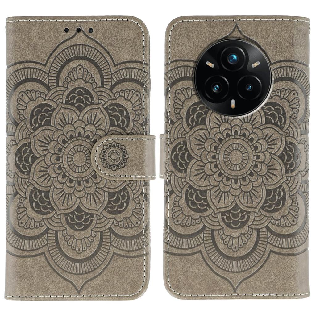 For Realme 14 Pro+ 5G Case PU Leather Mandala Imprinted Design Wallet Phone Cover