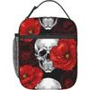 Хэллоуин Принт Черепа Изолированная Сумка для Ланча Ланч-боксы Женские Многоразовые Термо Сумки-тоут Бенто Контейнер для Еды для Работы Пикника Кемпинга