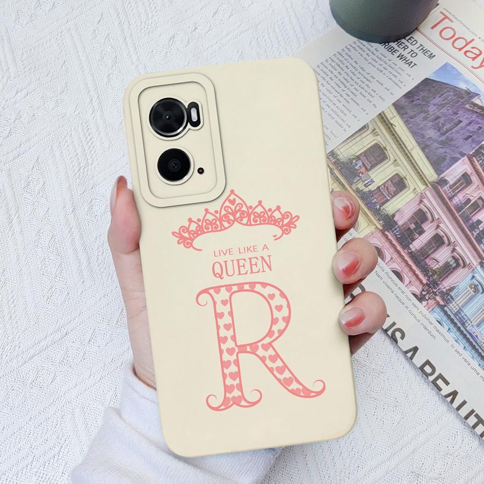 Для OPPO A96 4G 5G A7N A8 A9X A93S A94 A95 Чехол Роскошная Корона Противоударная Защитная пленка для экрана Матовые буквы Мягкий жидкий силикон для бампера OPPO