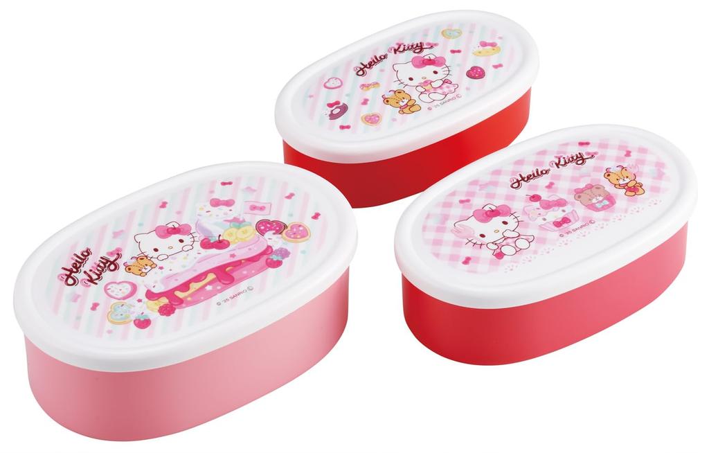 Skater Bento Lunch Sealable Storage Set of Made in Sanrio Hello Kitty Fancy Snacks Boxes, Boxes, Containers, Containers, 3, Japan, & Weets, Girls',