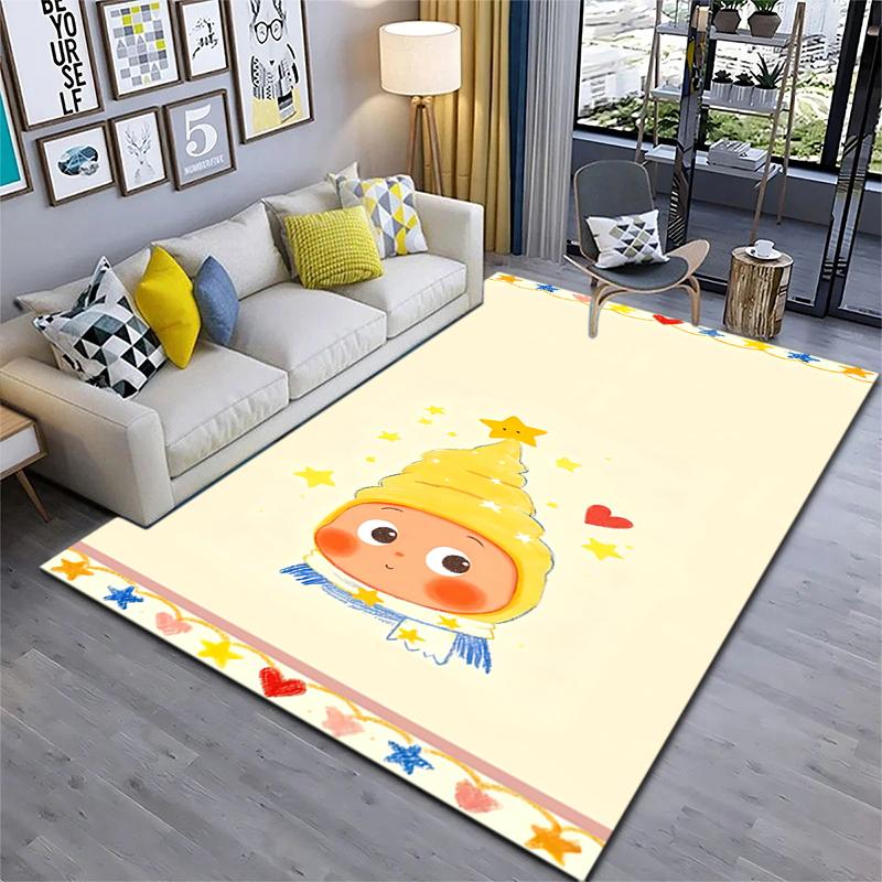 Twinkle Twinkle Star Friends Around Moon Carpet Printing Home Decor Bathroom Mat Fashion Room