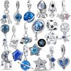 Original Charms Airplane Globe Suitcase Dangle Beads Star Moon Women S925 Sterling Silver Fit Bracelet Bangle DIY Jewelry