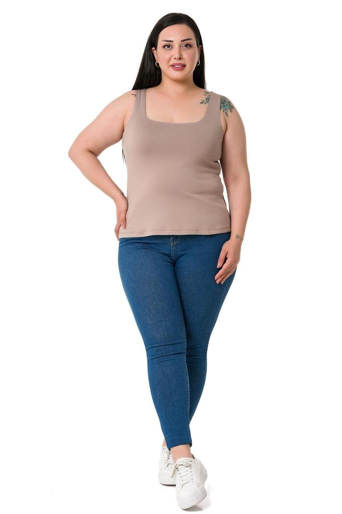 Women's Style Big Size Body Plus Size Strappy Half Lined Viscose Mink Body