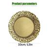 Золотая подстановочная тарелка Пластиковая декоративная сервировочная тарелка Поднос для сервировки на вечеринку, ужин Свадьба Рождество Банкетный органайзер для стола