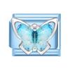 Y2K Zircon Bow Butterfly Heart Moon Pink Purple Blue Italian Charm Links Fit 9MM Stainless Steel Bracelet Women DIY Making Gifts