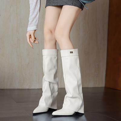 Женские ботильоны на высоком каблуке осень и зима новые европейский и американский стиль острый носок толстый каблук большой размер ботильоны средней высоты