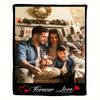 1pc Custom Photo Flannel Blanket  HD Personalized Throw for Family Parents Halloween Christmas Birthdays  More  Soft Warm