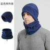 Зимняя бархатная шапка, шарф, ветрозащитный комплект из двух предметов, осенне-зимний, подчеркивает лицо, маленькая шапка, большой обхват головы мужской