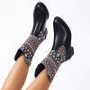 2024 Women's Ankle Boots Color Medium Heel Cotton Boots Trendy New Women's Fashionable and Comfortable Fashion Boots