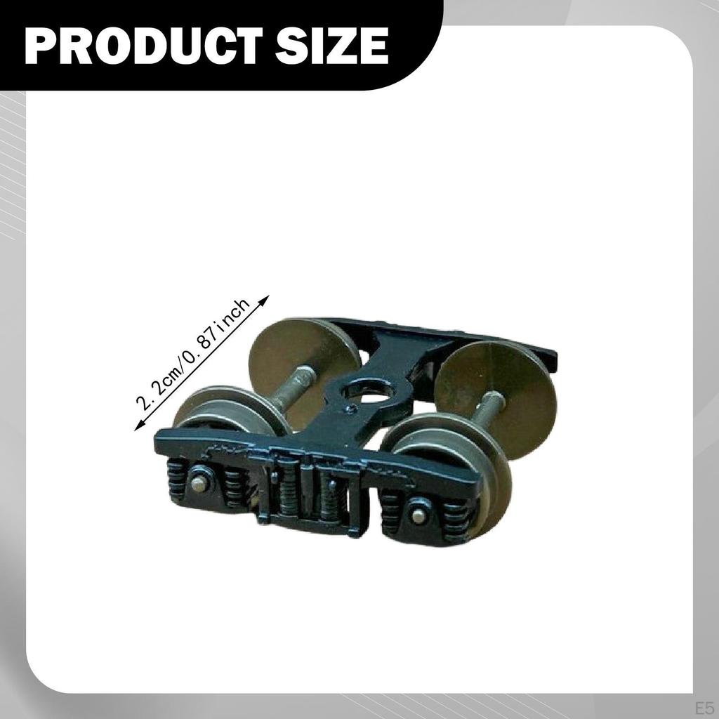 Model Trains Bogie Wheel 0.87inch Inner Width for 2.4cm Gauge Tracks Easily Install Maintenance