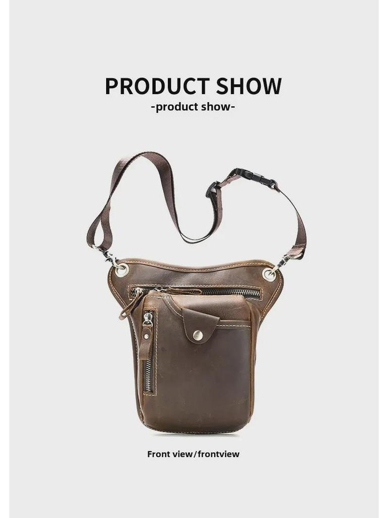 Мужская походная сумка из коровьей кожи для ног и пояса для езды на мотоцикле