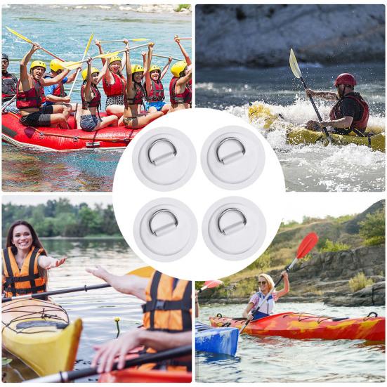 4 шт. D-образное кольцо для надувной лодки, каяка, SUP, круглое D-образное кольцо, пряжка из нержавеющей стали, нашивка из ПВХ, байдарка, аксессуар для рафтинга на каноэ