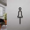 Black Gold Color Toilet Sign Plate Brass Wash Room Door Wall Label Sticker Wc Holder Signage Board