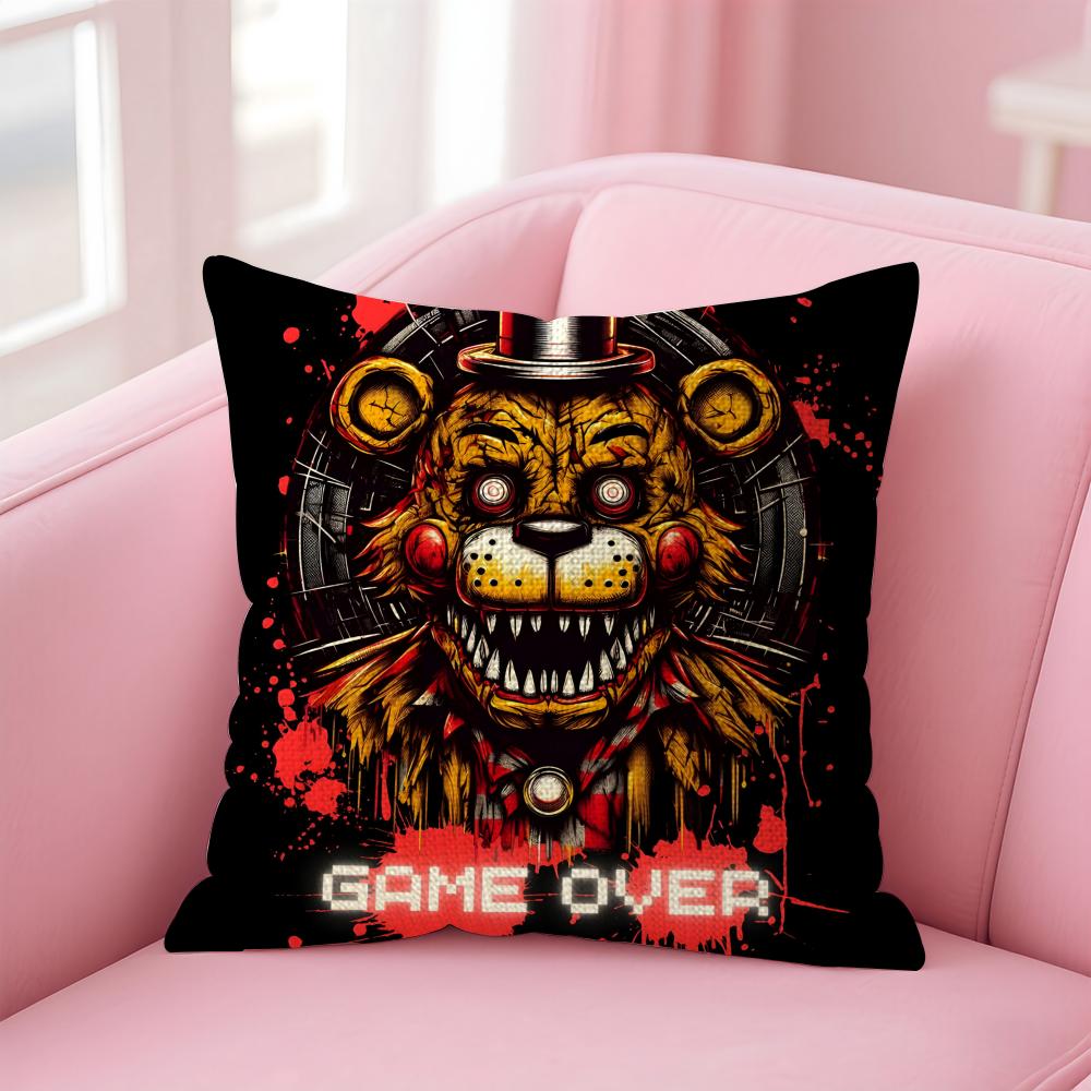 Чехол на подушку Five Nights at Freddys Натуральный лен Наволочка Двусторонний принт Декоративный чехол на диван Домашний декор Подарок