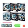 6 Pcs DIY Rhinestone Art Painting Cards Christmas Greeting Card Making Kit with Envelopes 5D Snowman Cat Deer Rhinestone