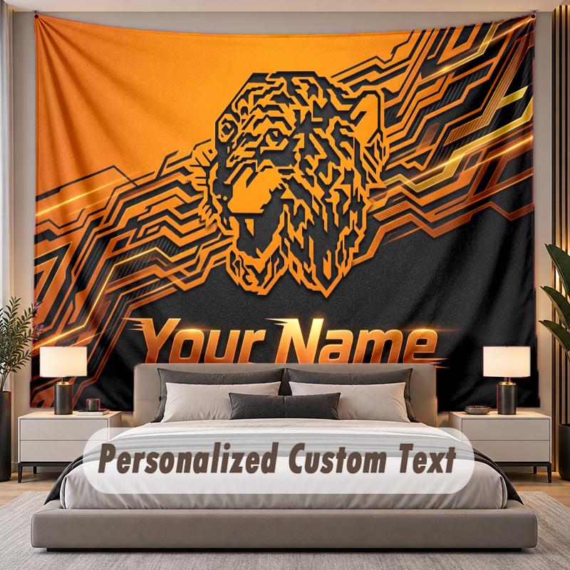 Custom Name Text Tapestry Hull FC Personalized Polyester Wall Tapestry For Bedroom And Room