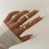 Delysia King 6pcs /Set Simple And Irregular Metal Winding Combination Fashion Ring Set