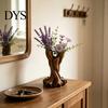 3D Printed Flower Vase Vase, Matte Wood Grain Double Tube Ornament, Mid Unique Resin Holder Century Style Floral Arrangement, for Dried Flowers
