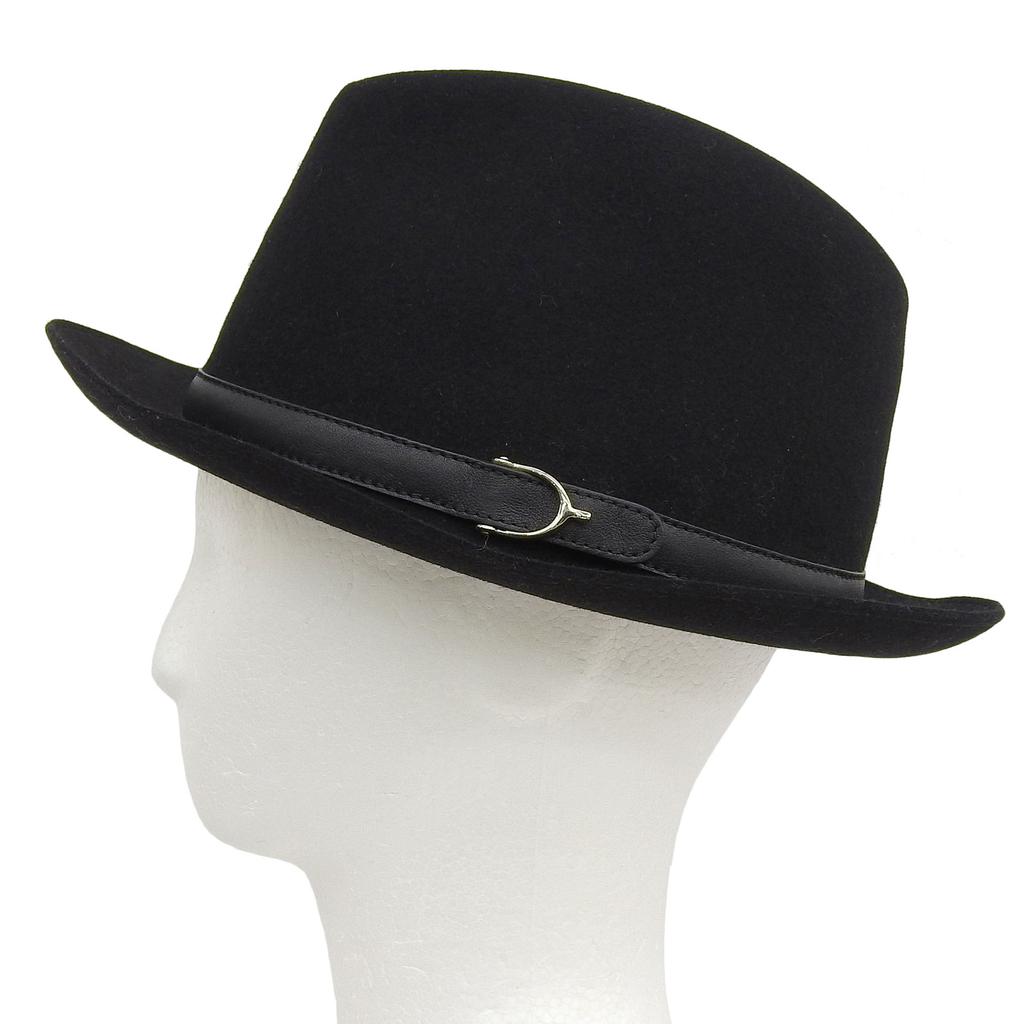 Отличная шляпа GUCCI 100% Фетр Кожа Отворот черная Кролик мужская M Б/У