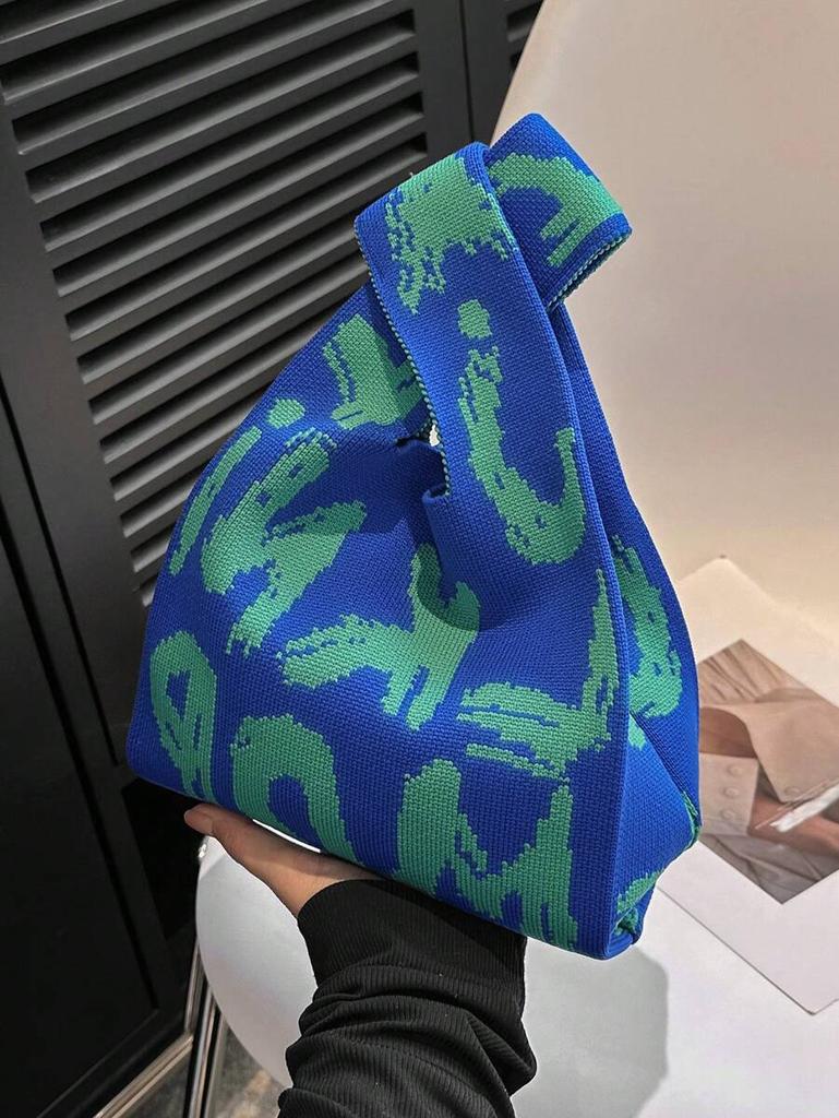 Вязаная сумка-ведро из пряжи, многофункциональная сумка на запястье, плетеная сумка, мультяшная ручная повседневная сумка. zwq