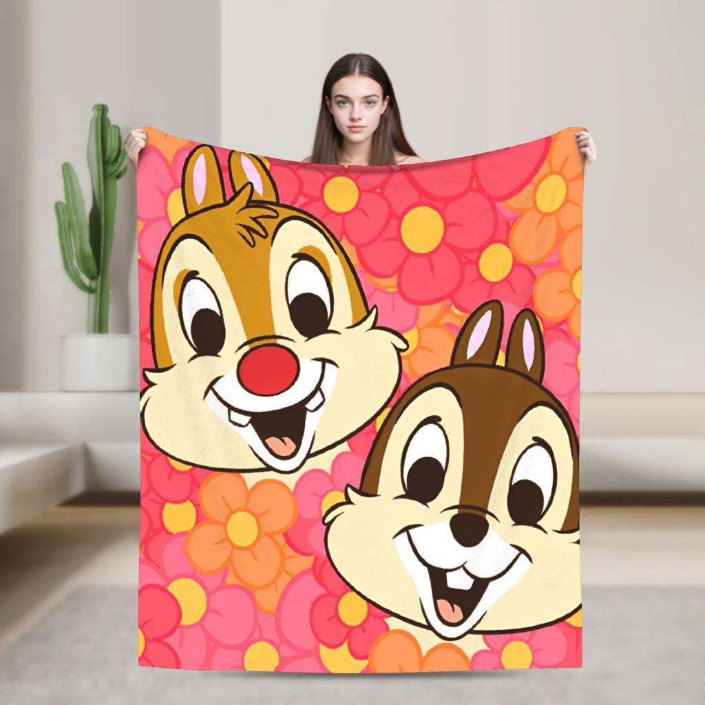 Chip 'n' Dale And Friends Wool Blankets Cartoon Customized Throw Blanket for Home 200x150cm Plush Thin Quilt