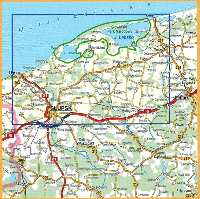 Wybrzeże Słowińskie 1:55 000. Słowiński Park Narodowy. Mapa Turystyczna. Compass