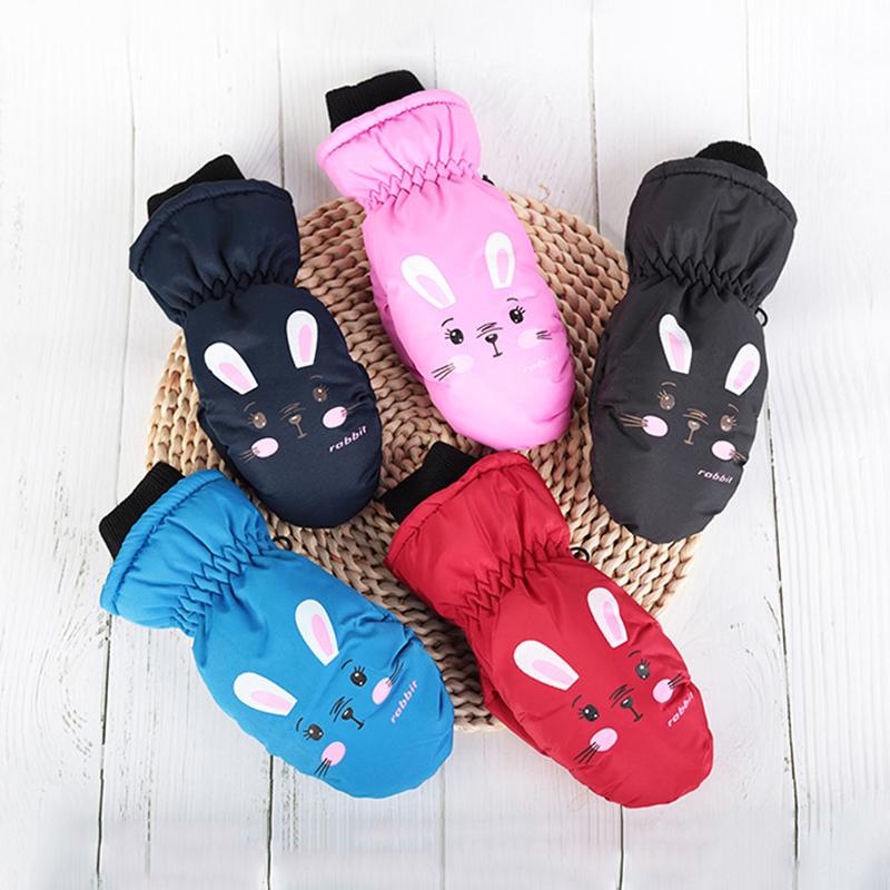 Осенне-зимние детские перчатки, рождественские детские варежки с мультяшным принтом для девочек и мальчиков, толстые флисовые водонепроницаемые детские перчатки на полный палец