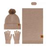 Knitted Hat Scarf Gloves Three Piece Set Winter Outdoor Velvet Warm Ear Protection Knitted Hat