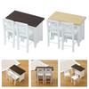 1/12 Миниатюрная мебель для кукольного домика Металлический набор барного стола и стульев для реалистичной демонстрации сцены в кукольном домике
