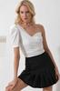Women's Blouse New Season Fashion White One-Shoulder Detailed Blouse