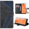Samsung Galaxy A32 5G Case, Black, Stylish Pattern PU Leather Protection with Card Holder and Stand + 2 Tempered Glass Screen Protectors