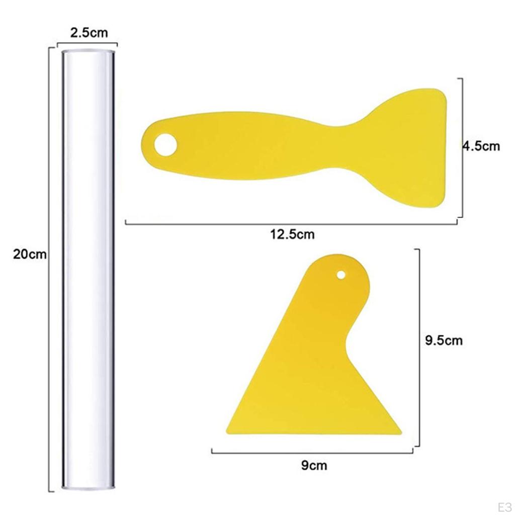9PCS Polymer Clay Tools Acrylic Roller Clear Sheet Backing Board Punch