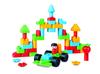 PolyM 760007 Washable Building Blocks Town 50 Pieces Set,