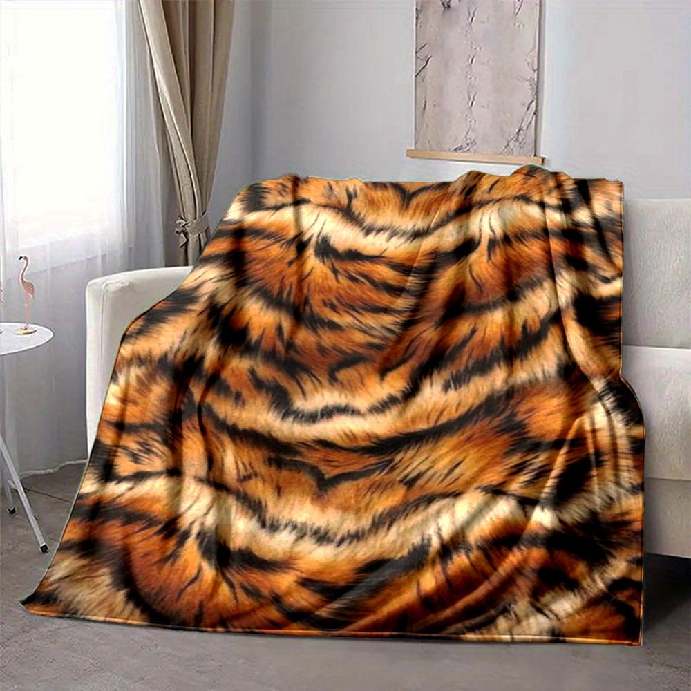 1PC Tiger Print Print Blanket, Soft Throw Blanket - Warm & Cozy for Couch, Bed, Office, and Travel yy250912189